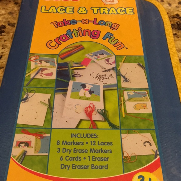 Fisher Price Lace & Trace 33 piece Take-A-Long NEW Crafting Fun for Children NEW - Picture 3 of 7